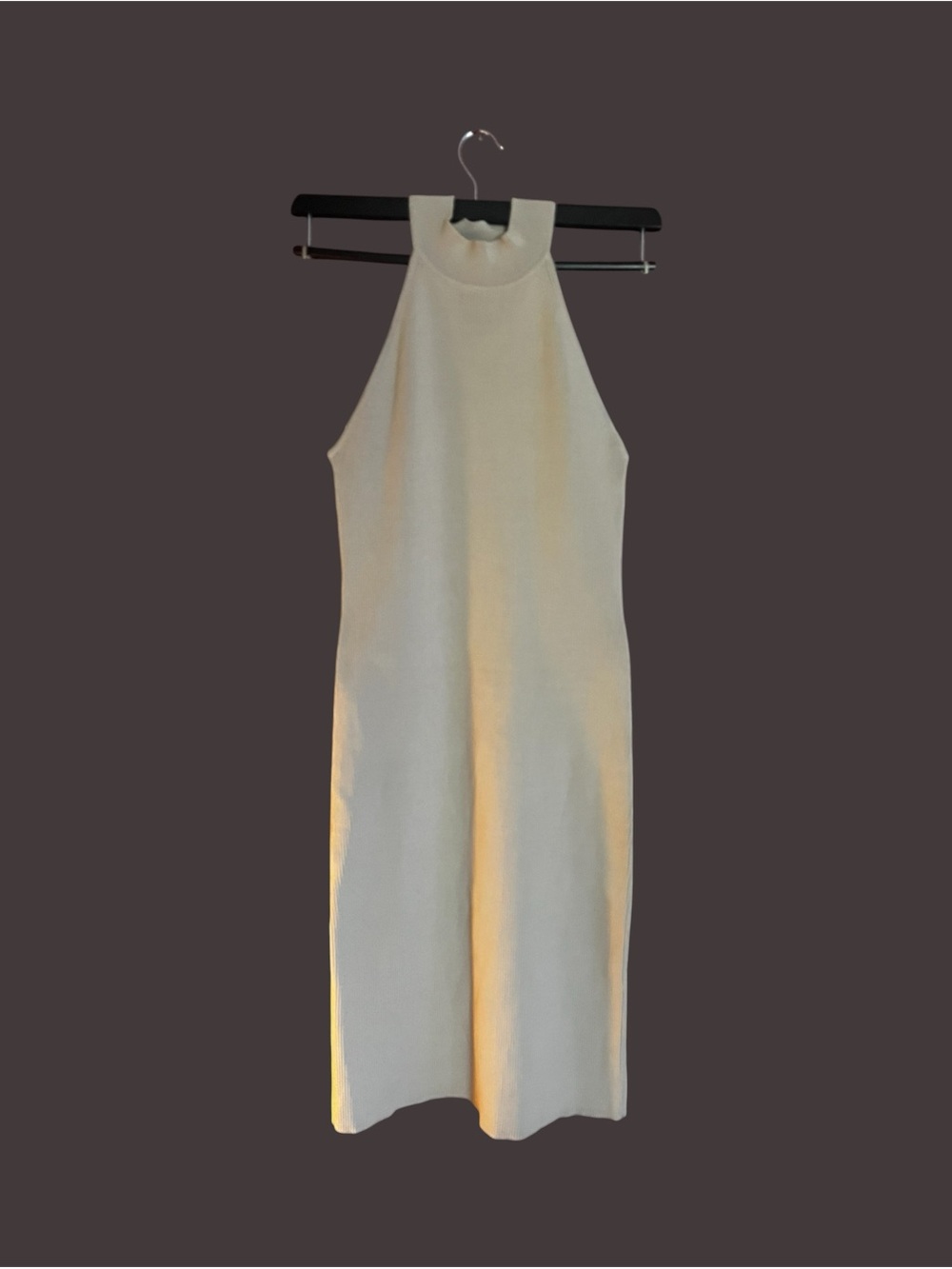 Halogen Cream Sleeveless High-Neck Midi Dress